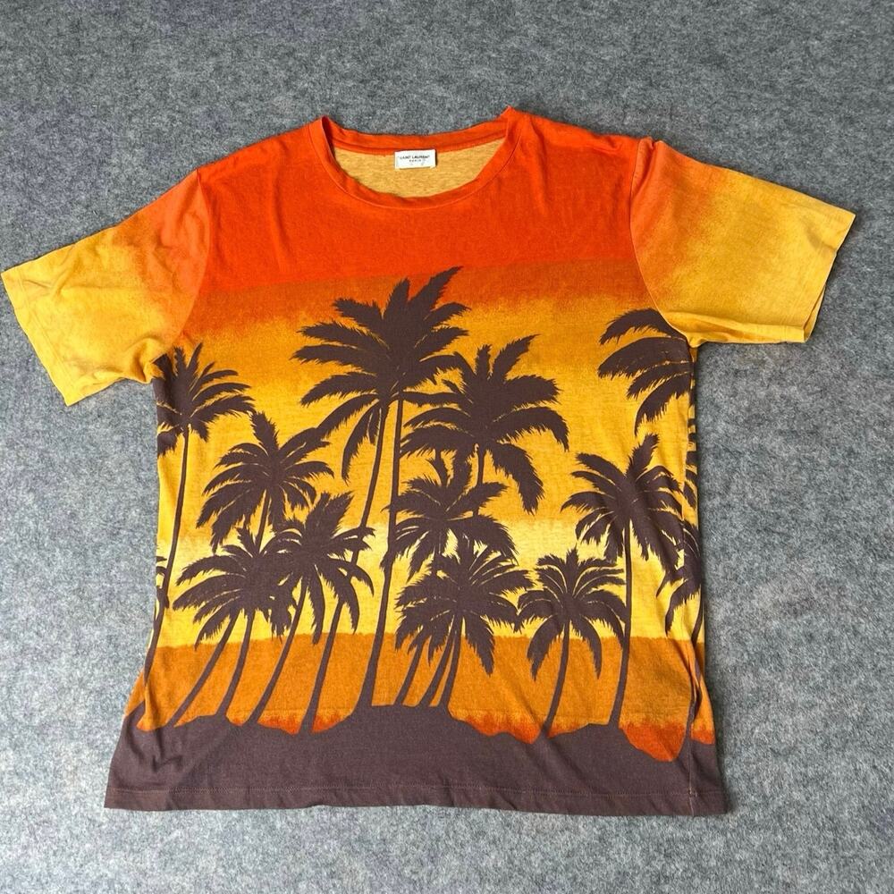 Saint Laurent Sunset Palm Tree Tee